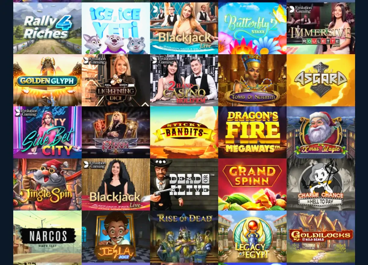 Catalogo giochi e slot disponibili su My Empire Casino dopo la registrazione